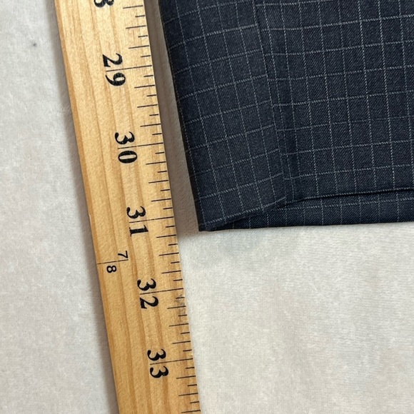 Zanella Made in Italy 33W 31L Navy Windowpane 100% Wool Designer Dress Pants C23 - Picture 10 of 11